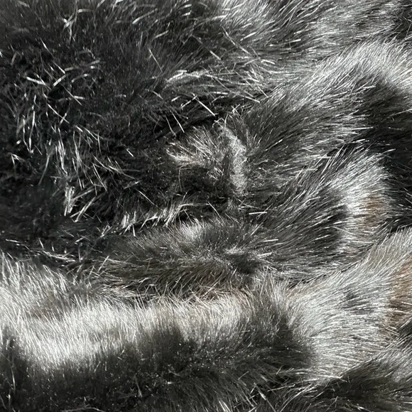 Laundry Black Puffer Coat | Faux Fur Collar Leopard Lined Long Jacket - Picture 4 of 8